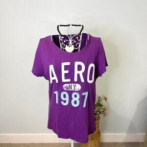 Cute vintage y2k purple Aeropostale tight t shirt